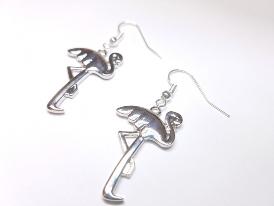 Flamingo Ohrringe silberfarben